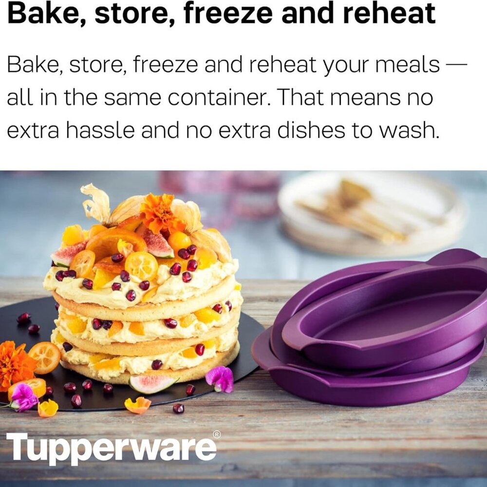 3 x Tupperware Purple Silicone Small Round Forms Measures 6.5"diam. x 0.75" Set!